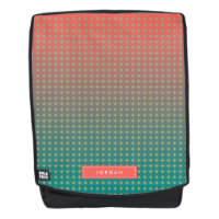 Abstract Coral & Teal Color Blend Personalized Backpack
