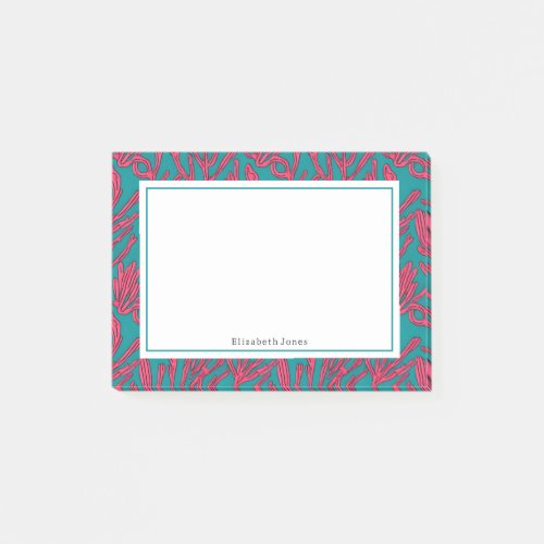 Abstract Coral Tropical Pattern Post_it Notes