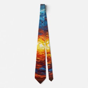 Abstract Core - Painterly Style Vibrant Art Neck Tie