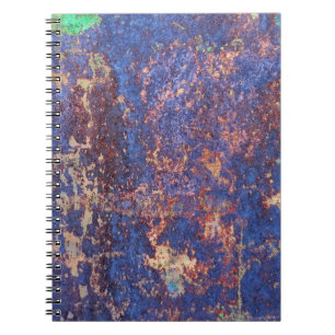 Abstract corroded colorful rusty metal background, notebook