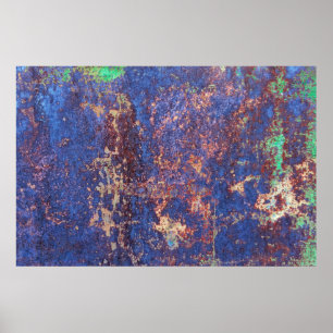 Abstract corroded colorful rusty metal background, poster