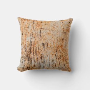 Abstract corroded colorful rusty metal background. throw pillow
