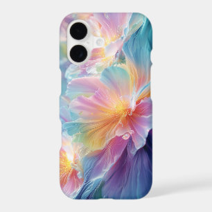 Abstract cosmic floral explosion in pastel iPhone 17 case