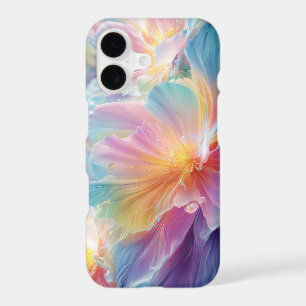 Abstract cosmic floral explosion in pastel iPhone 17 case