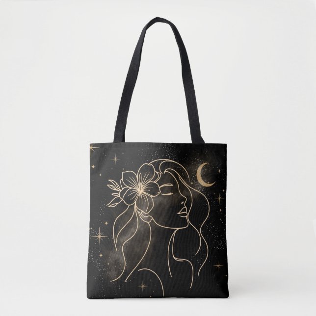 Abstract Cosmic Mystical Female Tote Bag (Front)