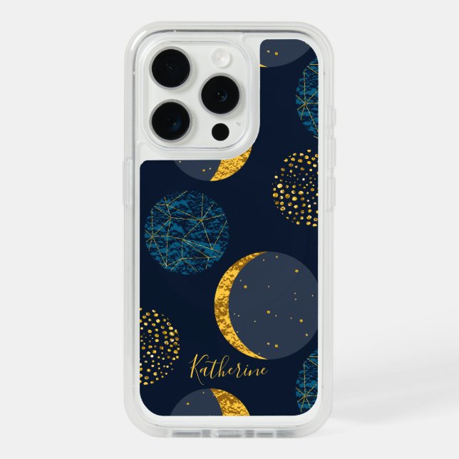 Abstract Cosmic Pattern Personalized iPhone 15 Pro Case (Back (White Titanium))