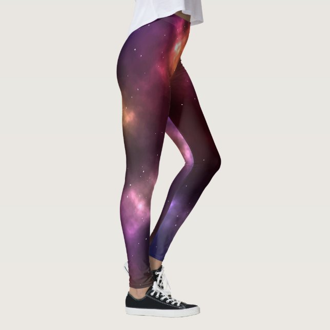 Abstract Cosmic Space Constellations Design Leggings (Right)