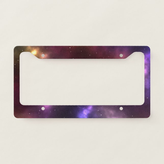 Abstract Cosmic Space Constellations Design License Plate Frame (Front)