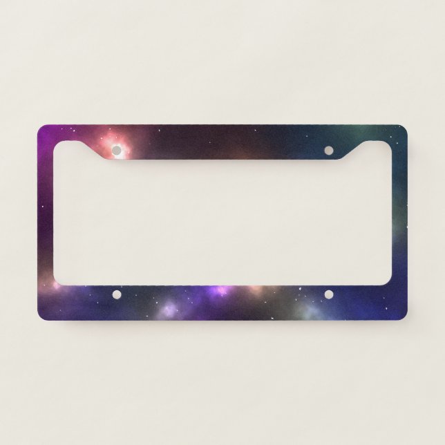 Abstract Cosmic Space Constellations Design License Plate Frame (Front)