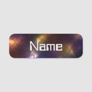 Abstract Cosmic Space Constellations Design Name Tag