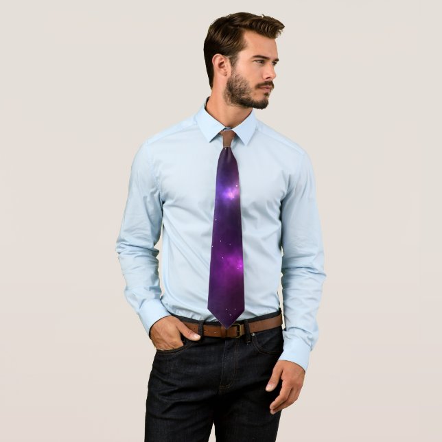 Abstract Cosmic Space Constellations Digital Art Neck Tie (In Situ)