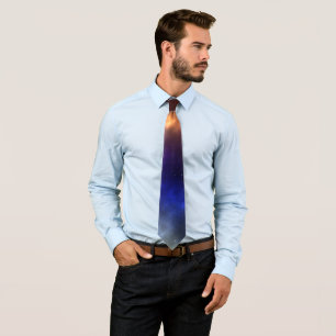 Abstract Cosmic Space Constellations Digital Art Neck Tie