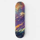 Abstract Cosmic Storm: A Grunge Art Explosion Skateboard