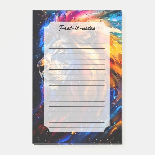 Abstract Cosmic Wildlife Lion Portrait Post-it Notes