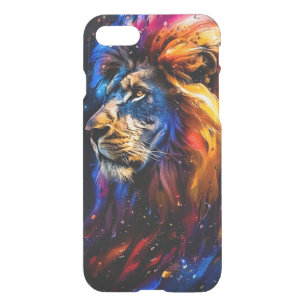 Abstract Cosmic Wildlife Lion Portrait iPhone SE/8/7 Case