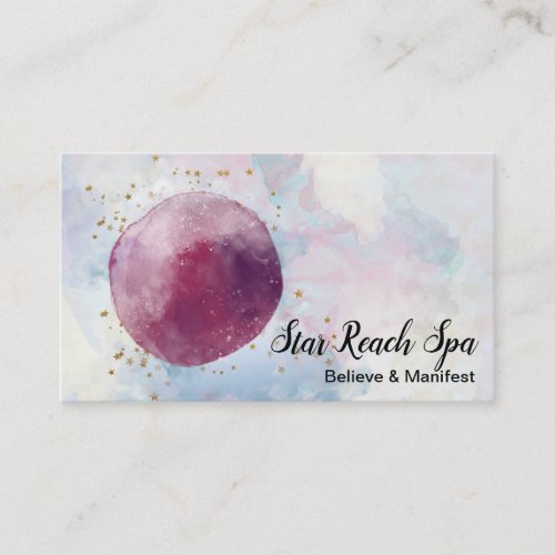  Abstract Cosmo Stars Watercolor Sky Universe Business Card