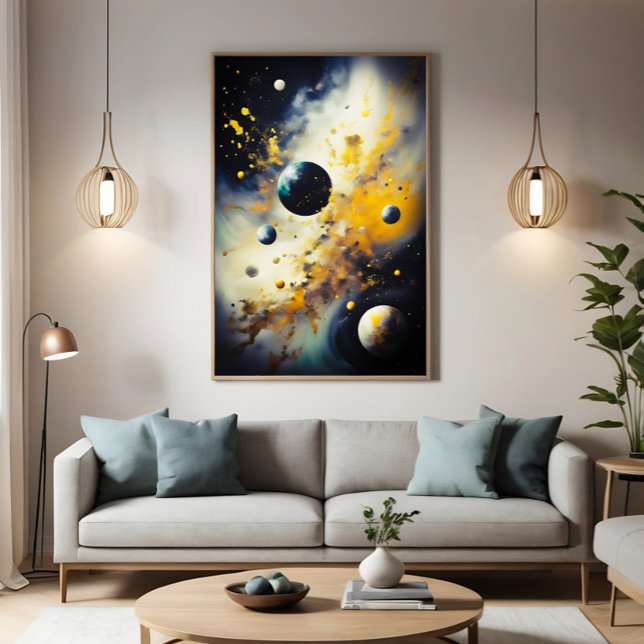 Abstract Cosmos: Planets in Dance Canvas Print (Creator Uploaded)