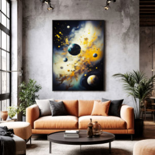 Abstract Cosmos: Planets in Dance Poster