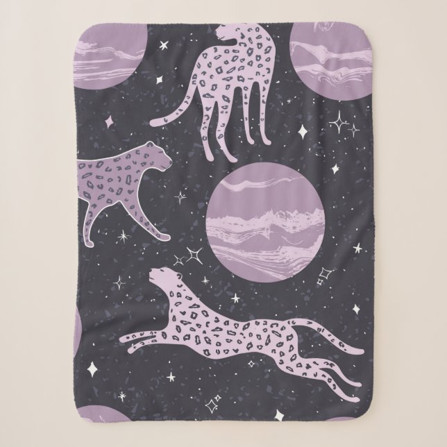 Abstract cosmos seamless pattern,galaxy background sherpa blanket (Front)