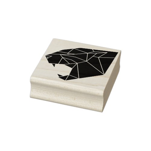 abstract cougar head art stamp