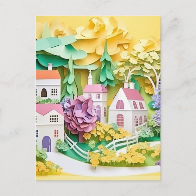 Abstract Country Garden Background Holiday Postcard (Front)