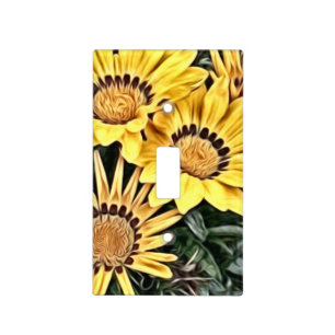 Abstract Country Yellow Daisy Light Switch Cover
