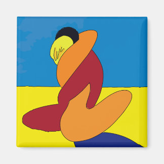 Abstract Couple On Beach Magnet