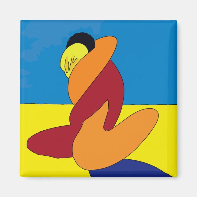 Abstract Couple On Beach Magnet (Front)