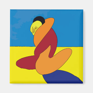 Abstract Couple On Beach Magnet