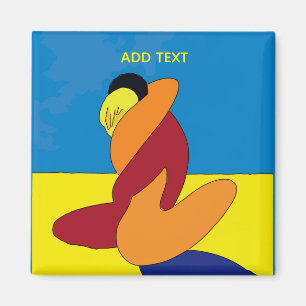 Abstract Couple On Beach Magnet