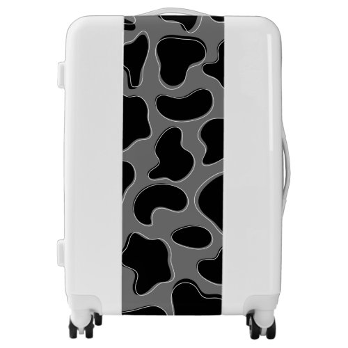 Abstract Cow Print Luggage Elegant Black