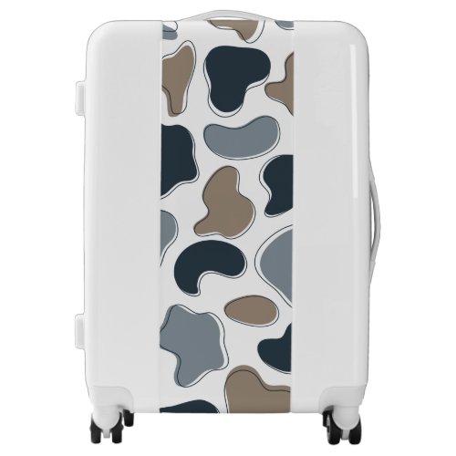 Abstract Cow Print Luggage Elegant Blue