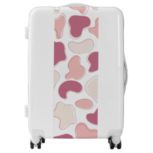 Abstract Cow Print Luggage Elegant Pink