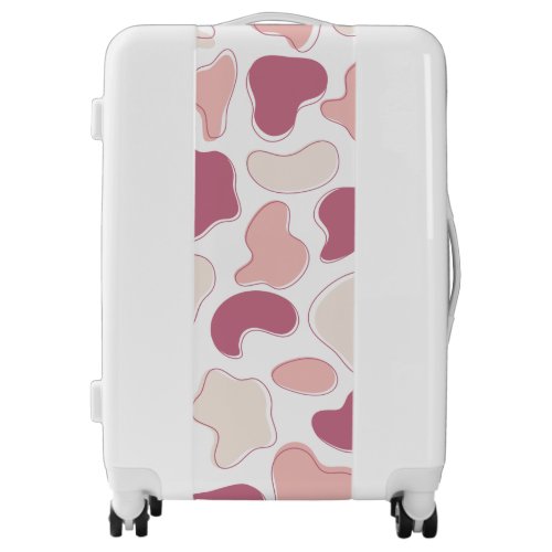 Abstract Cow Print Luggage Elegant Pink