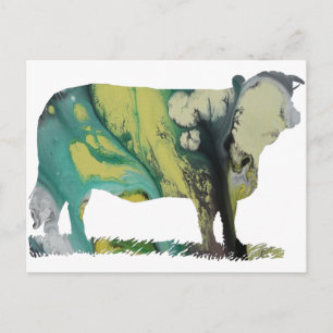 Abstract cow Silhouette Postcard