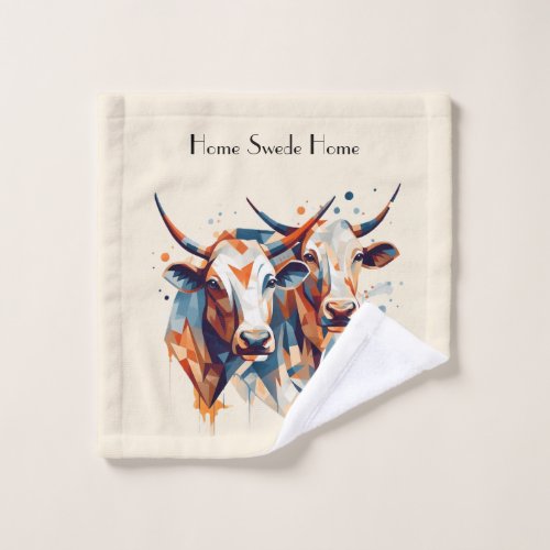 Abstract Cows customizable Wash Cloth