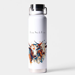 Abstract Cows, customizable Water Bottle