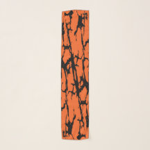 Abstract Cracks Distressed Orange Black Pattern