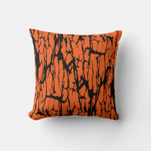 Abstract Cracks Distressed Orange Black Pattern