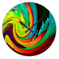 Abstract Crashing Wave Beach House Large Clock