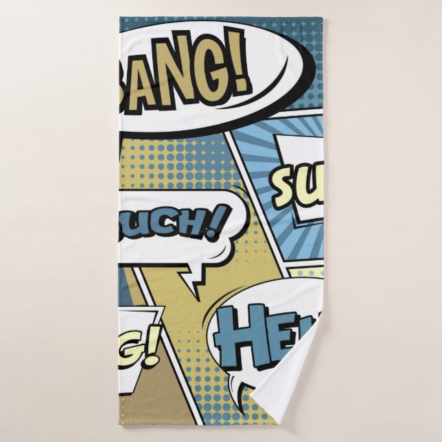 Abstract creative concept comic pop art style blan bath towel (Bath Towel)