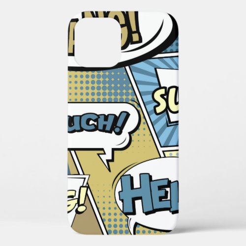 Abstract creative concept comic pop art style blan iPhone 12 case