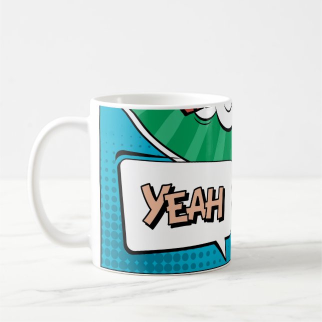 Abstract creative concept comic pop art style blan coffee mug (Left)