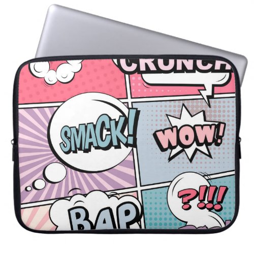 Abstract creative concept comic pop art style blan laptop sleeve