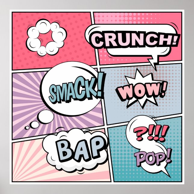 Abstract creative concept comic pop art style blan poster (Front)