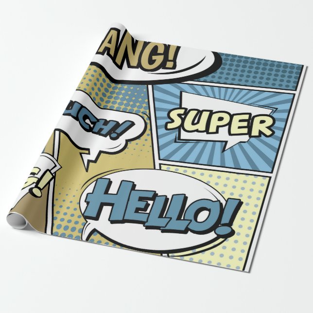 Abstract creative concept comic pop art style blan wrapping paper (Unrolled)
