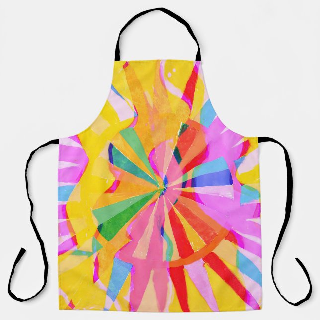 Abstract creative drawing, colorful background. apron (Front)