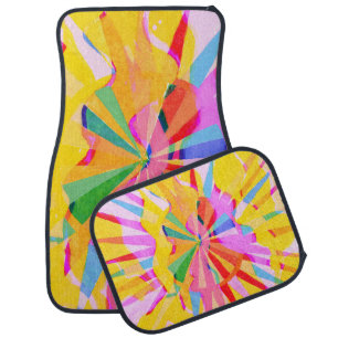 Abstract creative drawing, colorful background. car floor mat