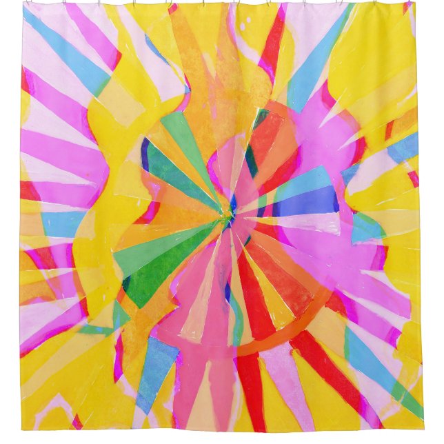 Abstract creative drawing, colorful background. shower curtain (Front)