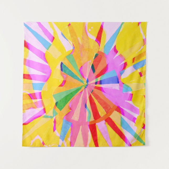 Abstract creative drawing, colorful background. tapestry (Front)